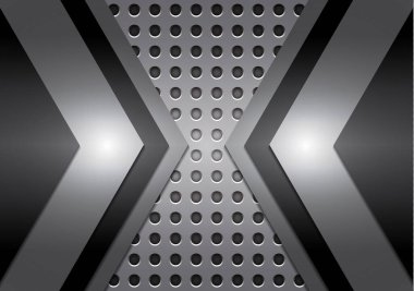 Modern lüks fütüristik yaratıcılığın metal çember şebeke dokusundaki soyut oklar. Tekno Ok Arkaplanı, Vektör Deseni Tasarımı