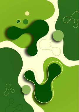 Renkli geometrik arka plan tasarımı. Renkli akışkan şekillerin bileşimi. Poster, sayfa, broşür, kapak tasarımı. Vektör illüstrasyonu