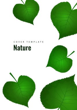 Yeşil taze yapraklı doğa arka planı. Vektör illüstrasyonu.