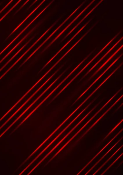 Glowing Neon Lines Moving Fast Dark Background Red Stripes Glittering — Stock Vector