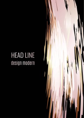 Kitaplar, dergiler, kataloglar için fırça darbeleriyle soyut bir arkaplan. Pembe altın. Vektör illüstrasyonu.