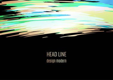 Kitaplar, dergiler, kataloglar için fırça darbeleriyle soyut bir arkaplan. Parlak renkler, altın. Vektör illüstrasyonu.