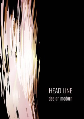 Kitaplar, dergiler, kataloglar için fırça darbeleriyle soyut bir arkaplan. Pembe altın. Vektör illüstrasyonu.