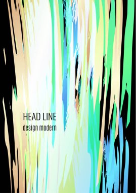 Kitaplar, dergiler, kataloglar için fırça darbeleriyle soyut bir arkaplan. Parlak renkler, altın. Vektör illüstrasyonu.