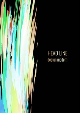 Kitaplar, dergiler, kataloglar için fırça darbeleriyle soyut bir arkaplan. Parlak renkler, altın. Vektör illüstrasyonu.