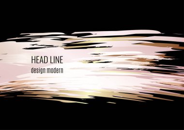 Kitaplar, dergiler, kataloglar için fırça darbeleriyle soyut bir arkaplan. Pembe altın. Vektör illüstrasyonu.