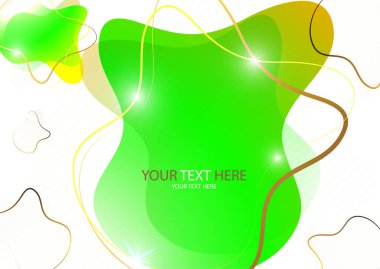 Parlak renkli soyut dinamik sıvı şekilleri, beyaz arkaplandaki çizgilerden geometrik şekiller. Ekran koruyucu şekil tasarımı, modaya uygun şablon. Vektör illüstrasyonu