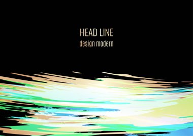 Kitaplar, dergiler, kataloglar için fırça darbeleriyle soyut bir arkaplan. Parlak renkler, altın. Vektör illüstrasyonu.