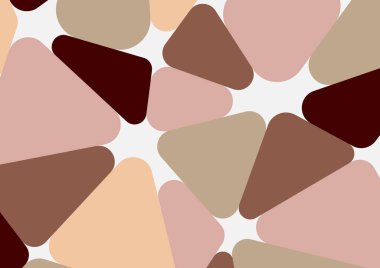 Renkli geometrik arka plan tasarımı. Yuvarlak üçgenli modaya uygun bir kompozisyon. Geleceğe yönelik bir geçmiş. Duvar kağıdı, afiş, arkaplan, kart, kitap illüstrasyonu, iniş için vektör illüstrasyonu.