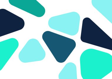 Renkli geometrik arka plan tasarımı. Yuvarlak üçgenli modaya uygun bir kompozisyon. Geleceğe yönelik bir geçmiş. Duvar kağıdı, afiş, arkaplan, kart, kitap illüstrasyonu, iniş için vektör illüstrasyonu.