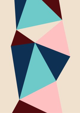 Üçgenlerden gelen parlak soyut geometrik arkaplan. Mesajınız için alışılmadık renk formları. İş ya da teknik sunum, uygulama kapağı şablonu. Vektör illüstrasyonu