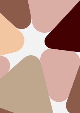 Renkli geometrik arka plan tasarımı. Yuvarlak üçgenli modaya uygun bir kompozisyon. Geleceğe yönelik bir geçmiş. Duvar kağıdı, afiş, arkaplan, kart, kitap illüstrasyonu, iniş için vektör illüstrasyonu.