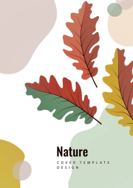 Parlak yaratıcı sonbahar meşesi yaprakları arka planda. Tasarımın için şablon. Vektör illüstrasyonu