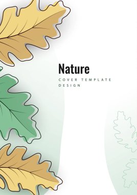 Parlak yaratıcı sonbahar meşesi yaprakları arka planda. Tasarımın için şablon. Vektör illüstrasyonu