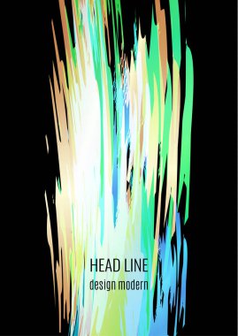 Kitaplar, dergiler, kataloglar için fırça darbeleriyle soyut bir arkaplan. Parlak renkler, altın. Vektör illüstrasyonu.