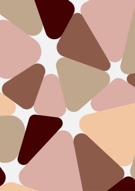 Renkli geometrik arka plan tasarımı. Yuvarlak üçgenli modaya uygun bir kompozisyon. Geleceğe yönelik bir geçmiş. Duvar kağıdı, afiş, arkaplan, kart, kitap illüstrasyonu, iniş için vektör illüstrasyonu.