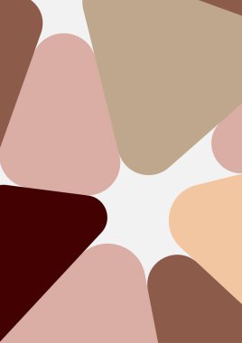 Renkli geometrik arka plan tasarımı. Yuvarlak üçgenli modaya uygun bir kompozisyon. Geleceğe yönelik bir geçmiş. Duvar kağıdı, afiş, arkaplan, kart, kitap illüstrasyonu, iniş için vektör illüstrasyonu.