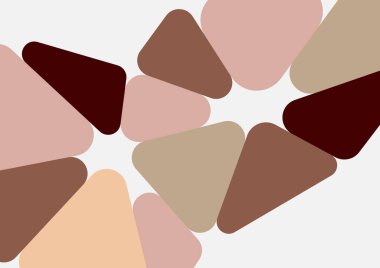 Renkli geometrik arka plan tasarımı. Yuvarlak üçgenli modaya uygun bir kompozisyon. Geleceğe yönelik bir geçmiş. Duvar kağıdı, afiş, arkaplan, kart, kitap illüstrasyonu, iniş için vektör illüstrasyonu.