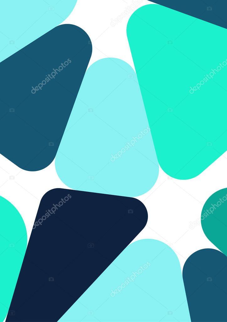 Colorful geometric background design. Trendy abstract composition with rounded triangles. Futuristic background. Vector illustration for wallpaper, banner, background, card, book illustration, landing.
