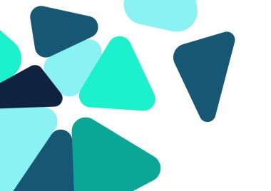 Renkli geometrik arka plan tasarımı. Yuvarlak üçgenli modaya uygun bir kompozisyon. Geleceğe yönelik bir geçmiş. Duvar kağıdı, afiş, arkaplan, kart, kitap illüstrasyonu, iniş için vektör illüstrasyonu.