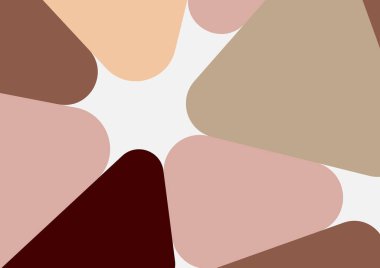 Renkli geometrik arka plan tasarımı. Yuvarlak üçgenli modaya uygun bir kompozisyon. Geleceğe yönelik bir geçmiş. Duvar kağıdı, afiş, arkaplan, kart, kitap illüstrasyonu, iniş için vektör illüstrasyonu.