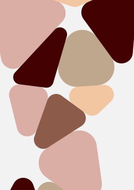 Renkli geometrik arka plan tasarımı. Yuvarlak üçgenli modaya uygun bir kompozisyon. Geleceğe yönelik bir geçmiş. Duvar kağıdı, afiş, arkaplan, kart, kitap illüstrasyonu, iniş için vektör illüstrasyonu.