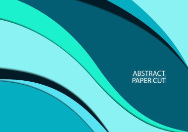 Minimalist geometrik arka planlar. Moda renkleri. Dalgalı çizgiler. Kağıt kesiği etkisi. İş sunumları, el ilanları, posterler ve davetiyeler için tasarım. Vektör illüstrasyonu