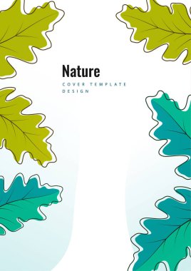 Yaratıcı yeşil meşe yaprakları arka planda. Tasarımın için şablon. Vektör illüstrasyonu