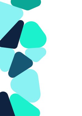 Renkli geometrik arka plan tasarımı. Yuvarlak üçgenli modaya uygun bir kompozisyon. Geleceğe yönelik bir geçmiş. Duvar kağıdı, afiş, arkaplan, kart, kitap illüstrasyonu, iniş için vektör illüstrasyonu.