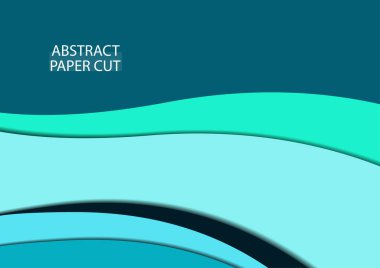 Minimalist geometrik arka planlar. Moda renkleri. Dalgalı çizgiler. Kağıt kesiği etkisi. İş sunumları, el ilanları, posterler ve davetiyeler için tasarım. Vektör illüstrasyonu