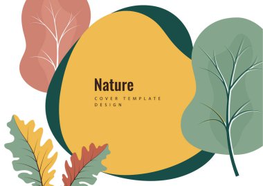 Yaratıcı botanik geçmişi, meşe yaprakları, ağaçlar. Doğal ürün konsepti. Vektör illüstrasyonu