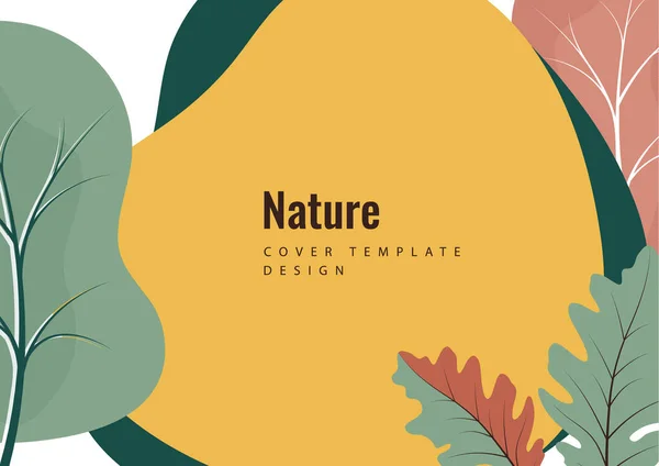 Fondo Botánico Creativo Hojas Roble Árboles Concepto Producto Natural Ilustración — Vector de stock