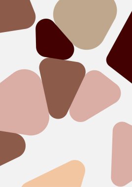 Renkli geometrik arka plan tasarımı. Yuvarlak üçgenli modaya uygun bir kompozisyon. Geleceğe yönelik bir geçmiş. Duvar kağıdı, afiş, arkaplan, kart, kitap illüstrasyonu, iniş için vektör illüstrasyonu.