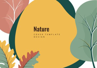 Yaratıcı botanik geçmişi, meşe yaprakları, ağaçlar. Doğal ürün konsepti. Vektör illüstrasyonu