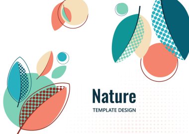 Yaratıcı yapraklar, beyaz arka planda noktalar. Yaz Satışı. Kapak, poster, internet, sayfa, sosyal, medya, anonslar, tebrik kartpostalları Vektör illüstrasyonu