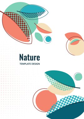 Yaratıcı yapraklar, beyaz arka planda noktalar. Yaz Satışı. Kapak, poster, internet, sayfa, sosyal, medya, anonslar, tebrik kartpostalları Vektör illüstrasyonu