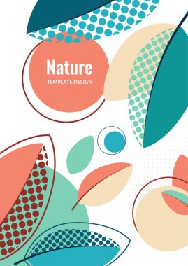 Yaratıcı yapraklar, beyaz arka planda noktalar. Yaz Satışı. Kapak, poster, internet, sayfa, sosyal, medya, anonslar, tebrik kartpostalları Vektör illüstrasyonu