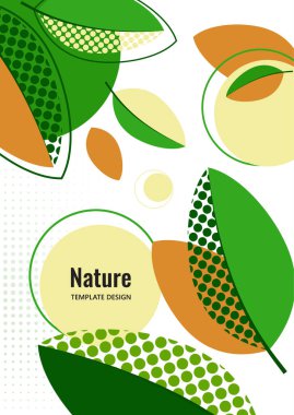 Yaratıcı yapraklar, beyaz arka planda noktalar. Yaz Satışı. Kapak, poster, internet, sayfa, sosyal, medya, anonslar, tebrik kartpostalları Vektör illüstrasyonu