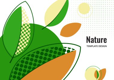 Yaratıcı yapraklar, beyaz arka planda noktalar. Yaz Satışı. Kapak, poster, internet, sayfa, sosyal, medya, anonslar, tebrik kartpostalları Vektör illüstrasyonu