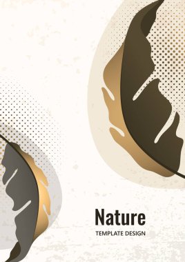 Beyaz arka plandaki egzotik tropik yapraklardan oluşmuş bir kompozisyon. Tasarımın için şablon. Vektör illüstrasyonu