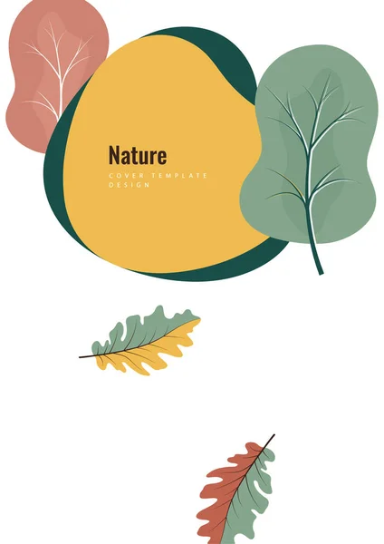 Fundo Botânico Criativo Folhas Carvalho Árvores Conceito Produto Natural Ilustração — Vetor de Stock