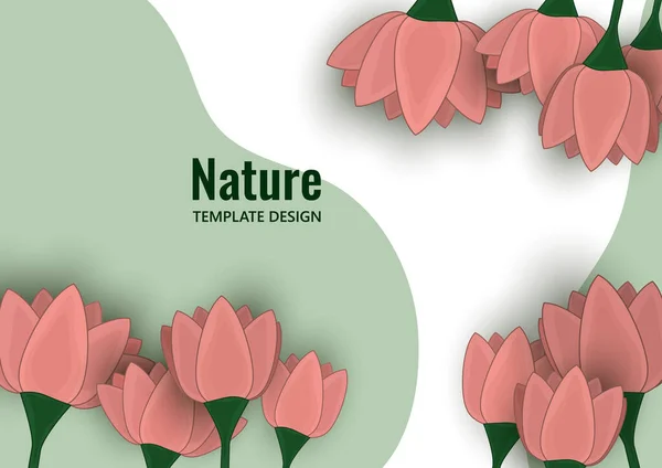 Vektorillustration Mit Stilisierten Lilienblüten Florales Muster Auf Wellenförmigem Hintergrund Muster — Stockvektor