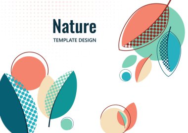 Yaratıcı yapraklar, beyaz arka planda noktalar. Yaz Satışı. Kapak, poster, internet, sayfa, sosyal, medya, anonslar, tebrik kartpostalları Vektör illüstrasyonu