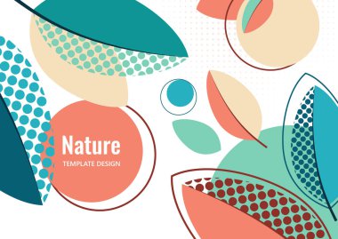 Yaratıcı yapraklar, beyaz arka planda noktalar. Yaz Satışı. Kapak, poster, internet, sayfa, sosyal, medya, anonslar, tebrik kartpostalları Vektör illüstrasyonu