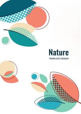 Yaratıcı yapraklar, beyaz arka planda noktalar. Yaz Satışı. Kapak, poster, internet, sayfa, sosyal, medya, anonslar, tebrik kartpostalları Vektör illüstrasyonu