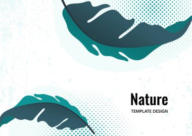 Beyaz arka plandaki egzotik tropik yapraklardan oluşmuş bir kompozisyon. Tasarımın için şablon. Vektör illüstrasyonu