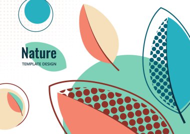 Yaratıcı yapraklar, beyaz arka planda noktalar. Yaz Satışı. Kapak, poster, internet, sayfa, sosyal, medya, anonslar, tebrik kartpostalları Vektör illüstrasyonu