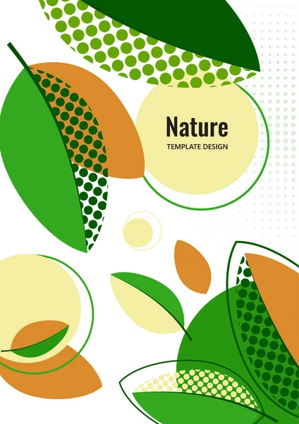 창조적 나뭇잎 유행하는 미술의 포스터 인터넷 페이지 미디어 인사말 — 스톡 벡터