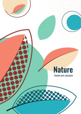 Yaratıcı yapraklar, beyaz arka planda noktalar. Yaz Satışı. Kapak, poster, internet, sayfa, sosyal, medya, anonslar, tebrik kartpostalları Vektör illüstrasyonu