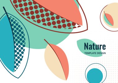 Yaratıcı yapraklar, beyaz arka planda noktalar. Yaz Satışı. Kapak, poster, internet, sayfa, sosyal, medya, anonslar, tebrik kartpostalları Vektör illüstrasyonu